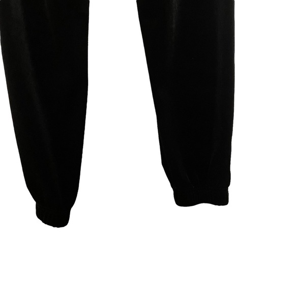 Forever 21 Retro Look Black Velour with White Side Stripes Joggers Sz.L - Picture 7 of 11